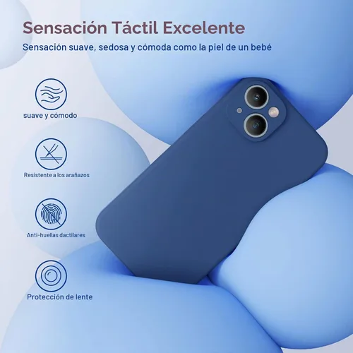 Vista 3 de Miracase - Funda diseñada para iPhone 14 con protector de pantalla, [protección de cámara mejorada], funda de silicona líquida a prueba de golpes
