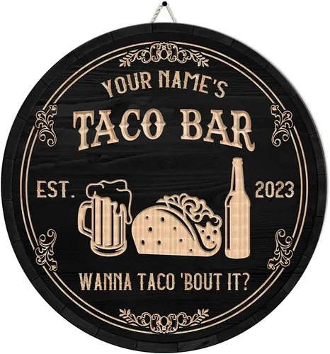 Vista 27 de Placa de pared de madera de bar de tequila mexicano personalizado, letrero de bar de México, letrero rústico para pub para el hogar, decoración