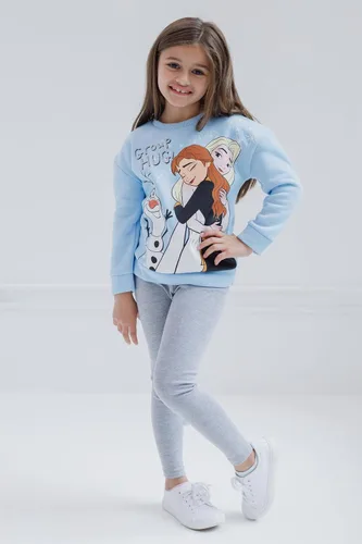 Vista 2 de Disney Frozen Princess Anna Elsa Baby Girls Sweatshirt and Leggings Outfit Set Infant to Big Kid