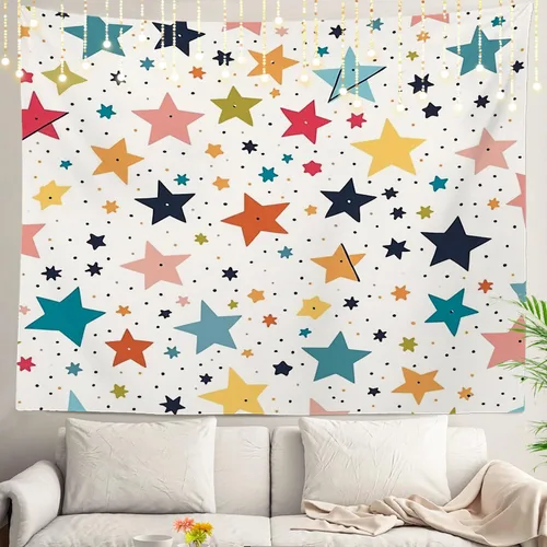 Vista 36 de Shrahala Tapiz de pared de hojas de arce otoñal, hojas rojas llameantes, fondo negro, tapiz grande para colgar en la pared, tapiz decorativo