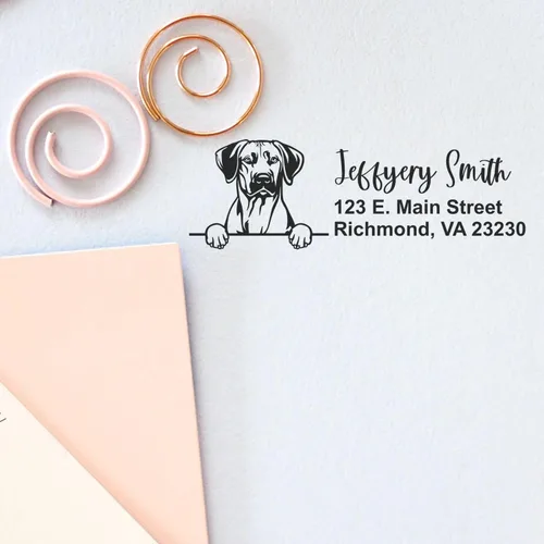 Vista 66 de American Bulldog Stamp Duo, Custom Return Address for Dog Lovers, Personalized Mail Mark for Letters and Cards
