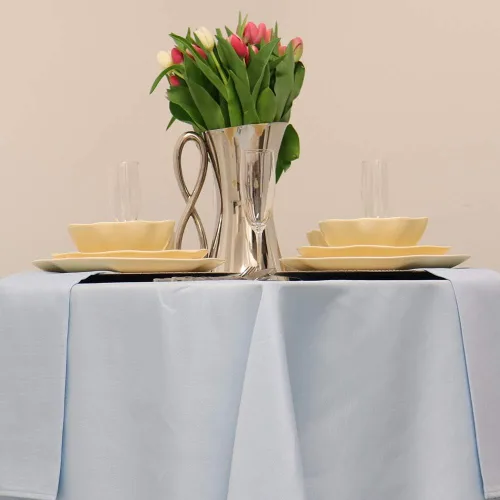 Vista 2 de Kadut Mantel cuadrado azul de 52 x 52 pulgadas, resistente, lavable, resistente a las arrugas, para mesas cuadradas o redondas, fiestas, bodas Azul
