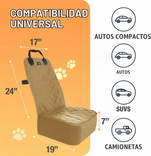Vista 4 de Active Pets - Funda para asiento de coche para perros, protector impermeable para asiento delantero para SUV, camión y sedán, sistema de seguridad