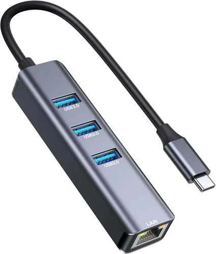 Vista 7 de Adaptador USB C a Ethernet, adaptador de red LAN Gigabit Ethernet Ethernet Vilcome RJ45 a USB C, Thunderbolt 3/Tipo-C, compatible con MacBook Pro