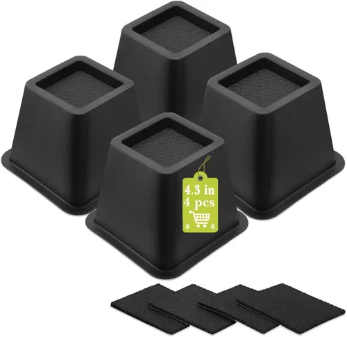 Vista 35 de Paquete de 12 elevadores de muebles de 1 pulgada, elevadores de cama ajustables resistentes para mesa, escritorio, sofá, gabinete, marco de cama