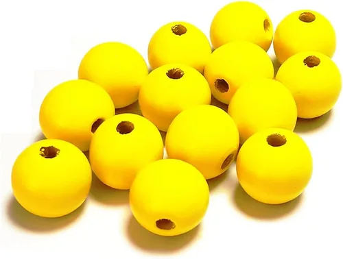 Vista 10 de 150 cuentas de madera negras de 0.630 in, cuentas de madera redondas sin terminar para manualidades, guirnaldas de decoración de granja, joyería