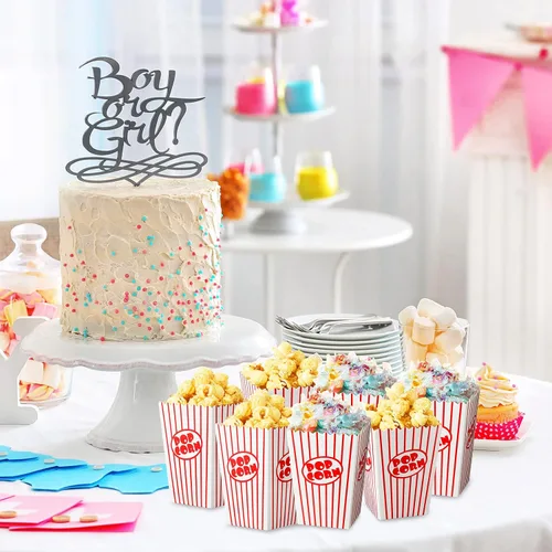 Vista 4 de Meanplan 200 cajas de palomitas de maíz, mini soporte de papel para palomitas de maíz, contenedor de cartón para aperitivos, bolsas desechables