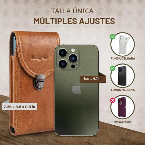 Vista 3 de Funda de piel para cinturón con clip para teléfono celular Belt Holster fit for iPhone 17 Pro Max 16 Pro Max 15 Pro Max Samsung Galaxy S26 Ultra