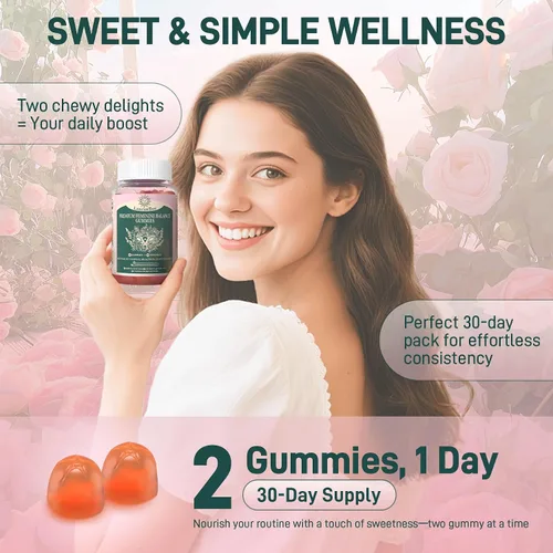 Vista 8 de Gomitas de equilibrio femenino prémium con probióticos vaginales para mujeres con pH equilibrado, salud y bienestar, apoyo inmunológico, vegano, sin