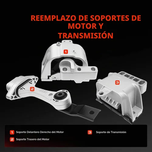 Vista 3 de A-Premium Kit de montaje de motor y montaje de transmisión, juego de 3