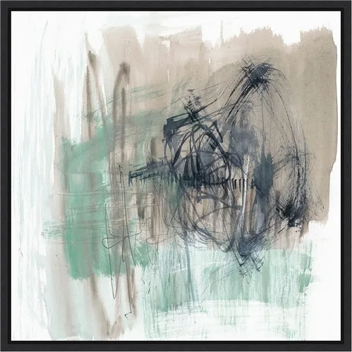 Vista 8 de Amanti Art Framed Canvas Wall Art 16x16 Scribble Scrabble I by Jennifer Goldberger, Framed Wall Art Canvas, Abstract Artwork, Traditional Decor