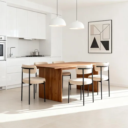 Vista 2 de Dining Chairs and Table & Chair Sets - 4 Piece Modern Kitchen Dining Chairs with Round Seat Cushions, Curved Back Design for Restaurants and Dining
