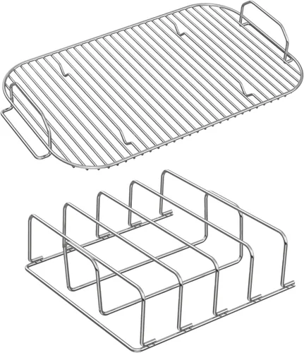 Vista 8 de Kit de accesorios para freidora de pollo de pavo con soporte para pollo y gancho elevador Para horno de parrilla de freír, acero inoxidable, apto