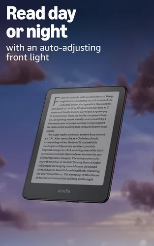 Vista 5 de Amazon Kindle Paperwhite Signature Edition 32 GB (último modelo). El Kindle más rápido con luz autoajustable, carga inalámbrica. Negro metal. +