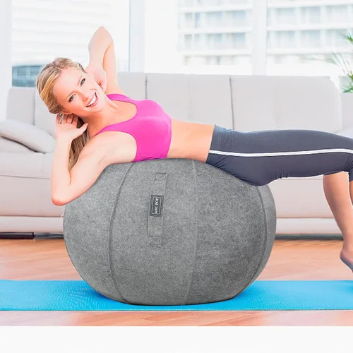 Vista 8 de ANC POP Pelota de yoga, silla antideslizante de estabilidad, pelota de gimnasio grande de 25 pulgadas para fitness, equilibrio y entrenamiento