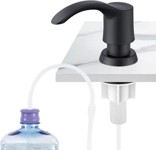 Vista 13 de Dispensador de Jabón para Fregadero de Cocina GAGALIFE con Botella Grande (Níquel Cepillado), Dispensador de Jabón Integrado para Fregadero