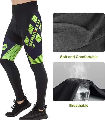 Vista 5 de sponeed - Mallas de ciclismo para hombre, acolchadas, 4D, para ciclismo de carretera