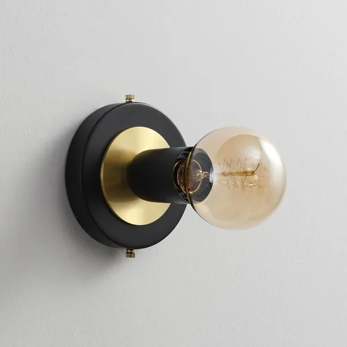 Vista 2 de BRIGHTTIA Luna Uno - Aplique de pared de 1 luz, accesorio industrial moderno de mediados de siglo para pared y techo, lámpara minimalista para baño