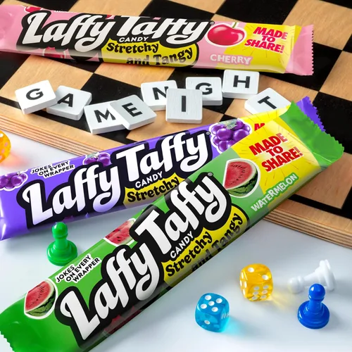 Vista 9 de Caja surtida de Laffy Taffy Stretchy & Tangy, paquetes de 1.5 onzas, paquete de 24 Uva, sandía, cereza elástico picante taffy, envuelto