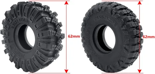 Vista 2 de 1/24th RC Neumáticos de rueda de goma 2.441 in para Axial SCX24 Deadbolt Gladiator Bronco (estilo B)