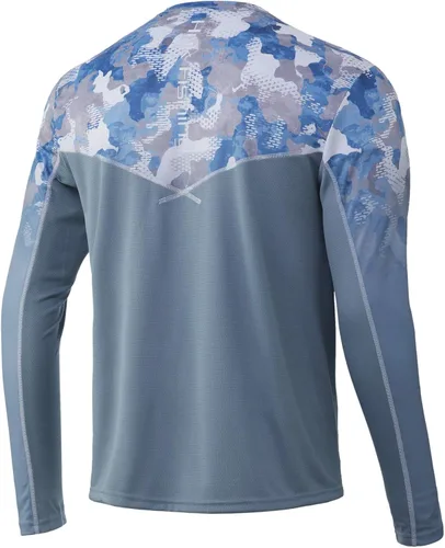 Vista 2 de Huk Icon X Camisa de pesca de manga larga con diseño de camuflaje para hombre