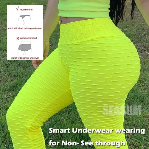 Vista 40 de SEASUM - Pantalones de yoga de cintura alta para mujer, con control de abdomen y realce de glúteos, leggings favorecedores para entrenar y correr