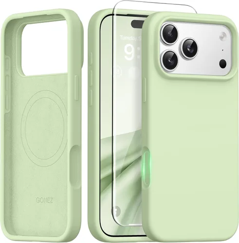 Vista 56 de GONEZ Funda magnética para iPhone 14, compatible con Magsafe, con protector de pantalla + protector de cámara, forro de microfibra antiarañazos