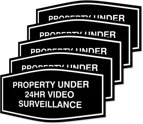 Vista 18 de Fancy Property - Señal de videovigilancia (cámara) de menos de 24 horas (negro) - Pequeño (paquete de 1)