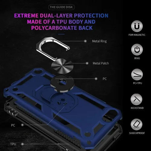 Vista 6 de ULAK Funda transparente para iPod Touch de 7ª generación y protección para iPod Touch de grado militar con protector de pantalla y soporte