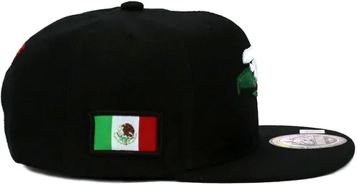 Vista 3 de Gorra de béisbol mexicana hecha en México Eagle Aguila Snapback Flat Bill