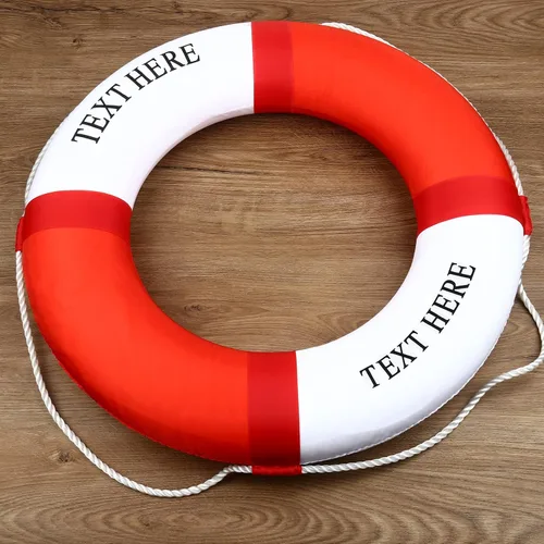Vista 4 de Anillo de preservador de vida personalizado, decoración de casa con nombre personalizado, Plástico