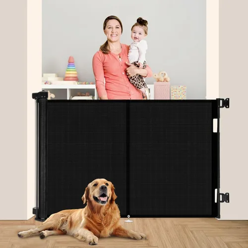 Vista 15 de Miumoon - Puertas retráctiles reforzadas de 200 pulgadas para bebé, 42 pulgadas de alto Gris