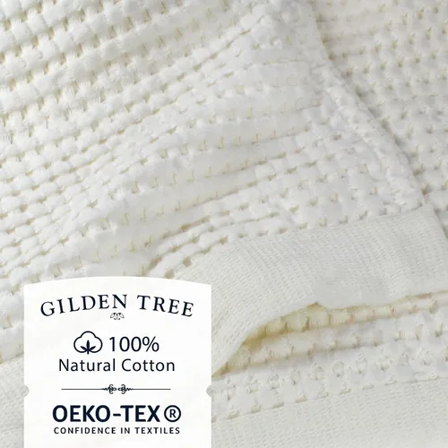 Vista 2 de GILDEN TREE Toalla de baño tipo waffle de secado rápido, toallas de baño delgadas de lujo, toallas de baño 40x80 grandes, estilo moderno (crema)