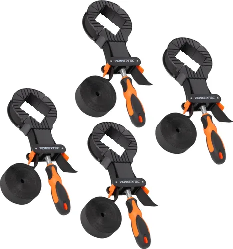 Vista 7 de POWERTEC Abrazaderas de correa para carpintería – Abrazaderas de banda de liberación rápida con mango ergonómico, abrazadera de marco de fotos