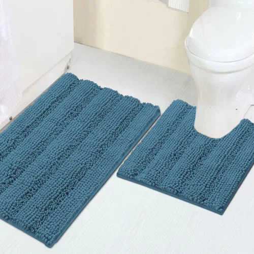 Vista 151 de Turquoize Alfombra de baño de chenilla de lujo para baño, extra absorbente, alfombra de ducha de microfibra antideslizante para baño, alfombra Aqua