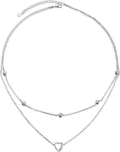 Vista 14 de Collares en Capas para Mujeres Plata de Ley S925 Gargantillas Collar para Mujeres Círculo/Corazón/Doble Círculo/Cruz/Estrella/Collar de Mal de Ojo