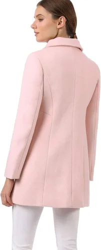 Vista 5 de Allegra K - Gabardina larga de invierno con cuello Peter Pan y botonadura doble para mujer