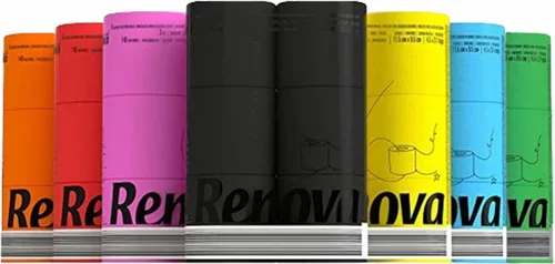 Vista 9 de Renova Papel higiénico coloreado perfumado de lujo 6 rollos de papel de baño de 3