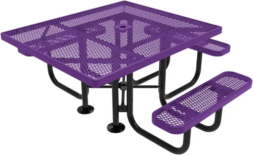 Vista 59 de COATEDOUTDOORFURNITURE Mesa de picnic cuadrada de 46 pulgadas, expandida, color negro