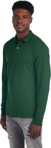 Vista 2 de Jerzees Men's Long Sleeve Polo Shirts, SpotShield Stain Resistant, Sizes S-2X