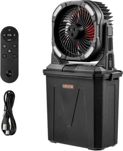 Vista 9 de VEVOR Ventilador de nebulización, ventilador de motor Mister de más de 2700 RPM, ventiladores de refrigeración Mister con tanque de agua de 2.38