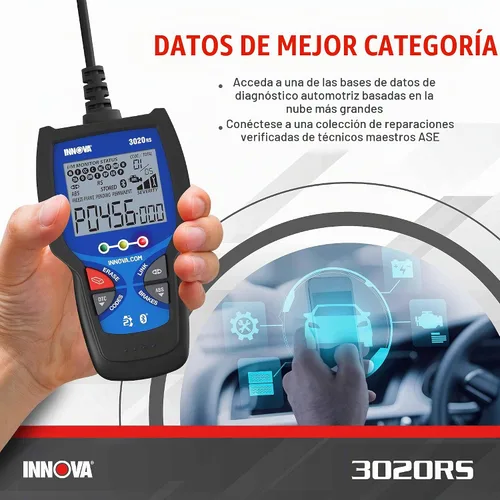 Vista 4 de INNOVA 3020RS Lector de códigos de motor de verificación rápido y fácil de usar, herramienta de escaneo OBD2 para ABS Clear con recomendaciones