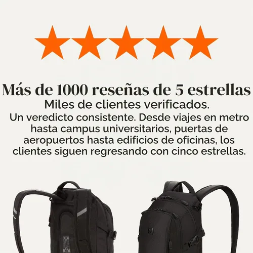 Vista 7 de SwissGear 3598 - Mochila estrecha de día, negro (Black Ballistic)