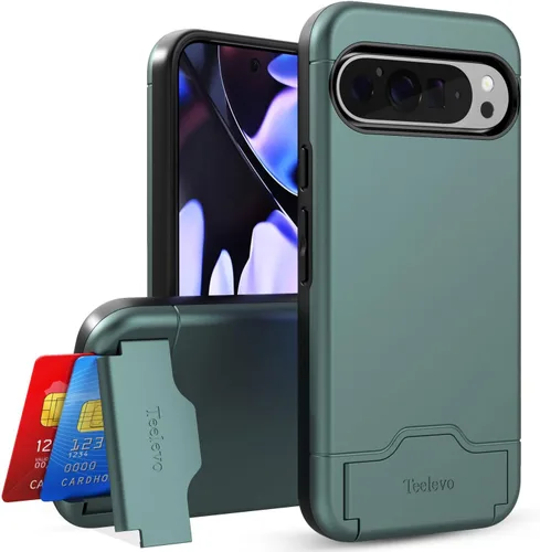 Vista 15 de Funda tipo cartera para Google Pixel 7a, funda de doble capa con ranura para tarjeta y soporte para Google Pixel 7a - Púrpura