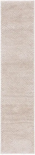 Vista 3 de SAFAVIEH Tahoe Shag Collection - Alfombra de pasillo, 2 x 9 pies, color beige, diseño geométrico, felpa de 1.2 pulgadas de grosor, ideal para zonas