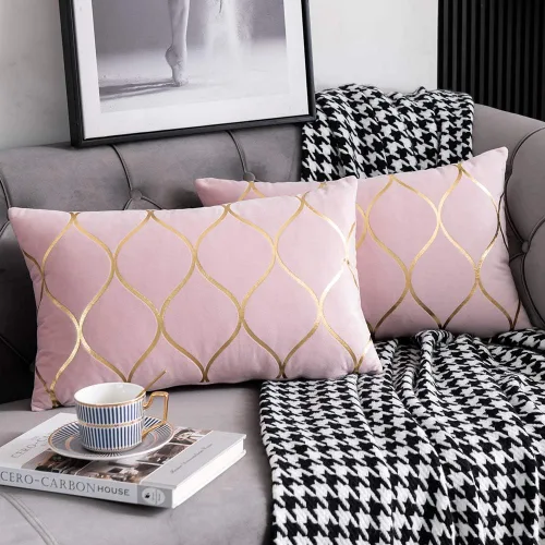 Vista 27 de DEZENE Fundas de almohada decorativas de terciopelo dorado de 22 x 22 pulgadas: paquete de 2 fundas de almohada cuadradas decorativas para Negro