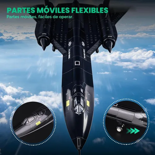 Vista 4 de ArtorBricks SR-71 - Juego de construcción militar de avión Blackbird de reconocimiento con soporte de exhibición, kit de modelo de 183 piezas