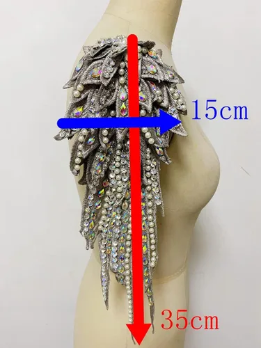 Vista 5 de Hecho a mano de 18 colores para coser diamantes de imitación de perlas de encaje apliques de perlas para coser a mano, parches para accesorios