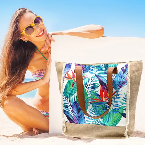 Vista 79 de Bolso grande de paja para mujer, tejido de ratán, bolso de playa de verano, a rayas