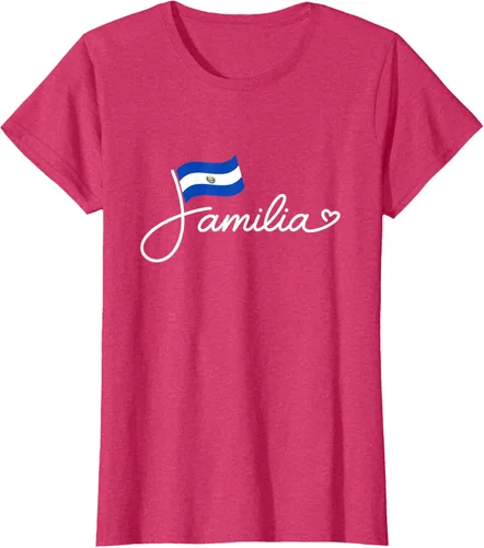 Vista 12 de El Salvador Familia - Camiseta con texto en inglés "La Familia de la Bandera Salvadoreña
